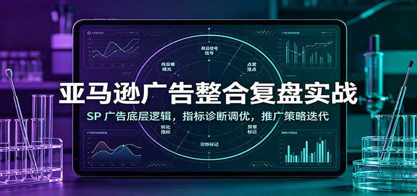 亚马逊广告整合复盘实战：SP广告底层逻辑，指标诊断调优，推广策略迭代-777网创网