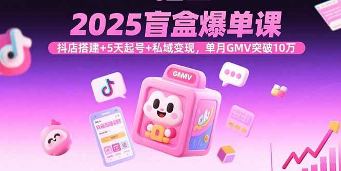 （15922期）2025盲盒爆单课，抖店搭建+5天起号+私域变现，单月GMV突破10万-777网创网