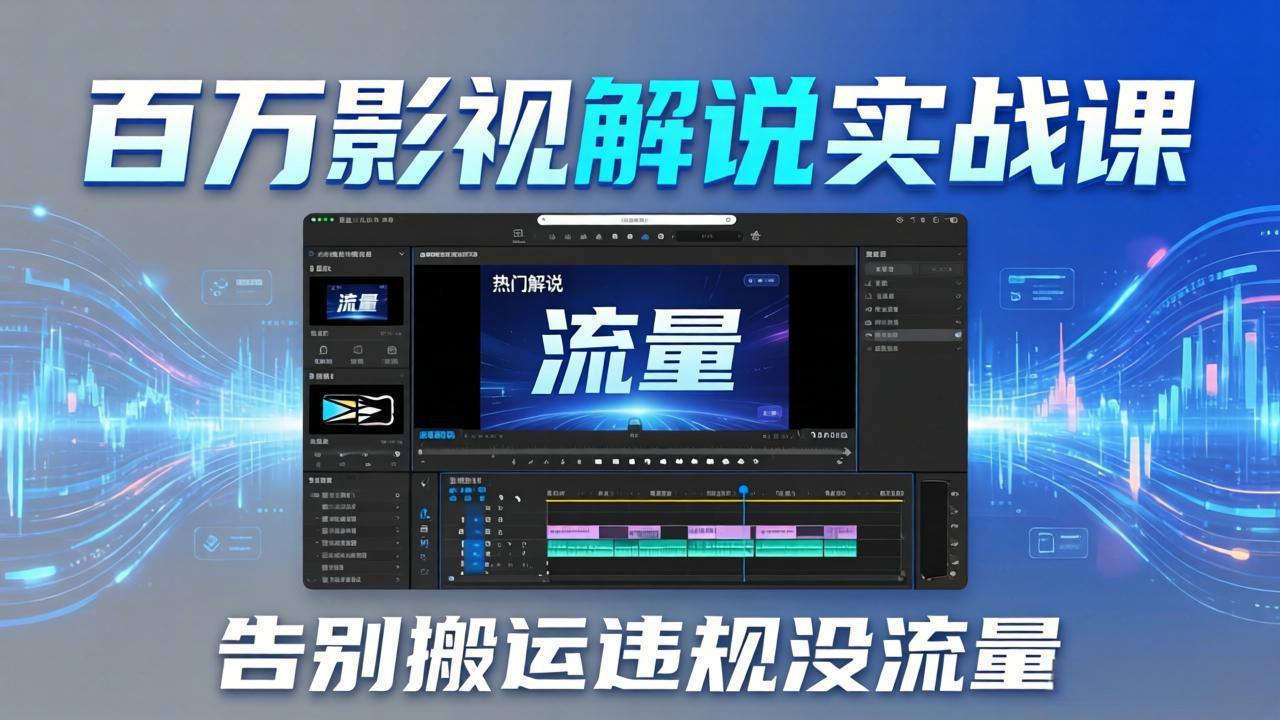 百万影视解说实战课:告别搬运违规没流量,AI文案+配音+剪映,做出能上热门的解说视频-777网创网