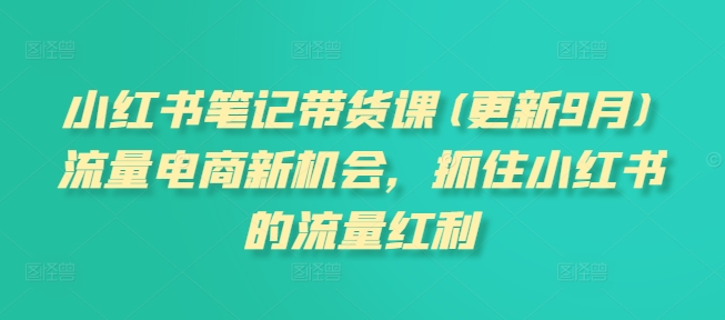 小红书笔记带货课(更新25年12月)流量电商新机会，抓住小红书的流量红利-777网创网