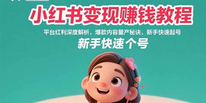 （15559期）小红书变现赚钱教程：平台红利深度解析，爆款内容量产秘诀，新手快速起号-777网创网