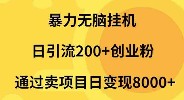 (9788期)暴力无脑挂机日引流200+创业粉通过卖项目日变现2000+-777网创网