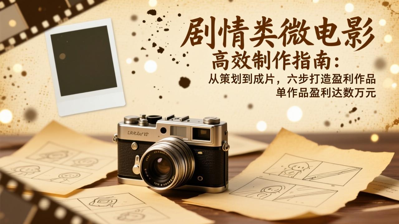 剧情类微电影高效制作指南:从策划到成片,六步打造盈利作品,单作品盈利达数万元-777网创网