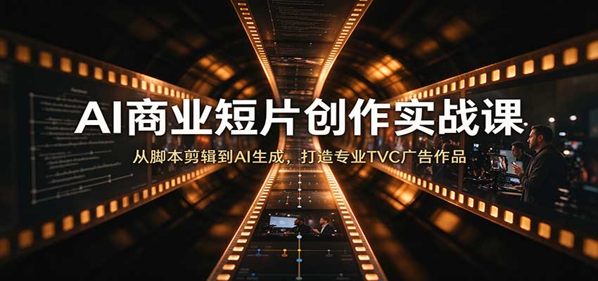 AI商业短片创作实战课：从脚本剪辑到AI生成，打造专业TVC广告作品-777网创网