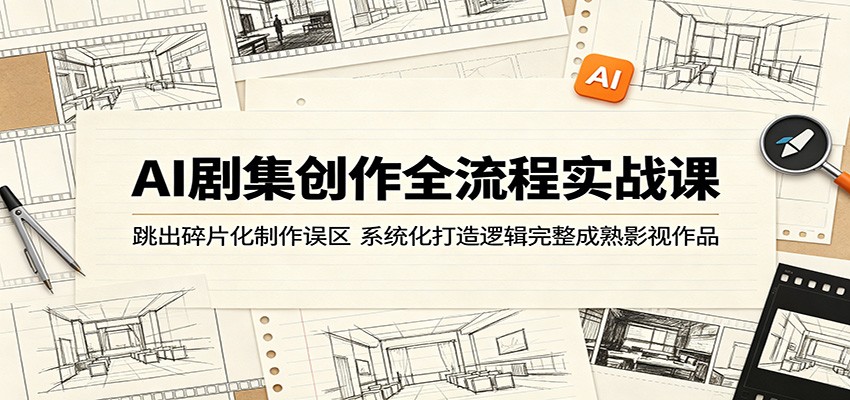 AI剧集创作全流程实战课：跳出碎片化制作误区，系统化打造逻辑完整成熟影视作品-777网创网