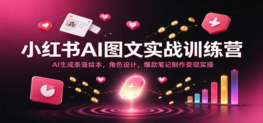 小红书AI图文实战训练营:AI生成条漫绘本,角色设计,爆款笔记制作变现实操-777网创网