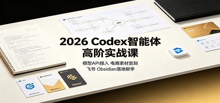 2026 Codex智能体高阶实战课:模型API接入,电商素材复刻,飞书Obsidian落地教学-777网创网