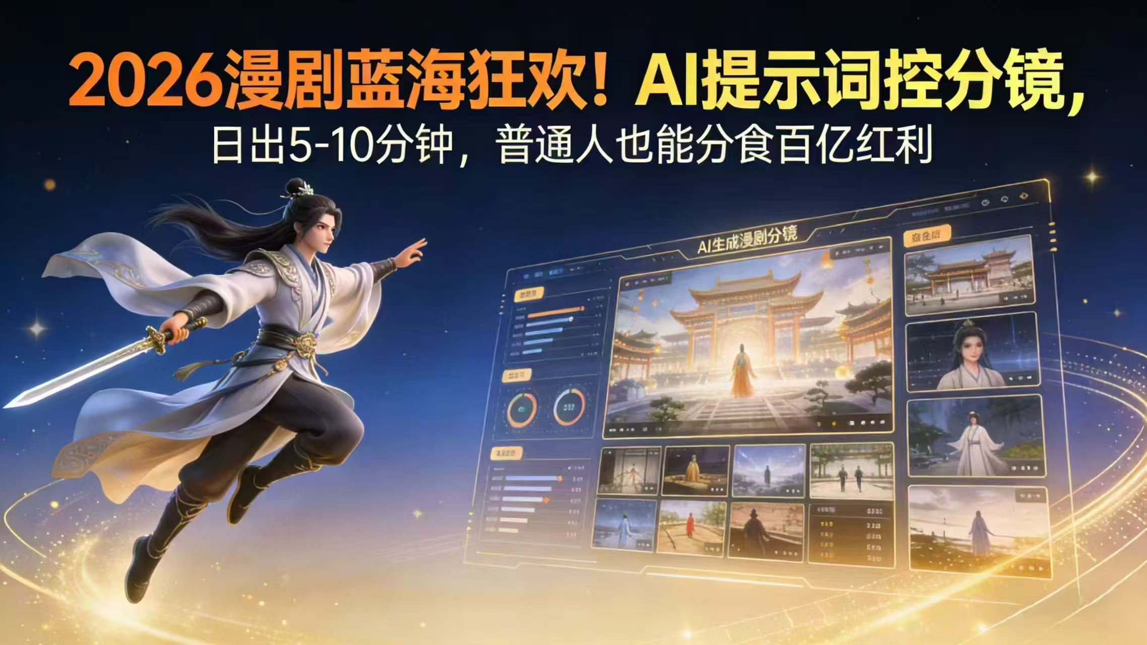 2026漫剧红利实锤! AI 提示词控分镜, 普通人也能轻松月入过万-777网创网