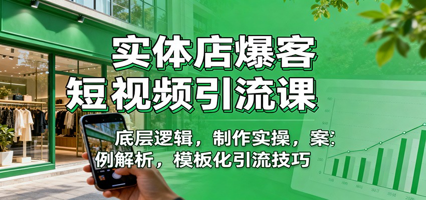 实体店爆客短视频引流课:底层逻辑,制作实操,案例解析,模板化引流技巧 实体店爆客短视频引流课:底层逻辑,制作实操,案例解析,模板化引流技巧