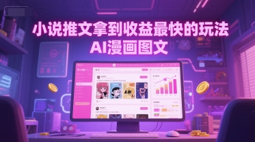 小说推文拿到收益最快的玩法，AI漫画图文-777网创网