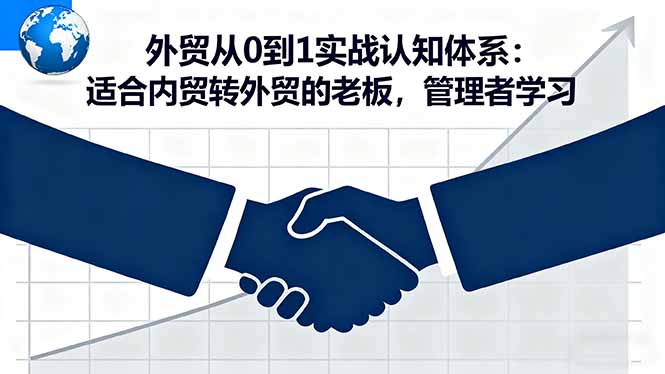 外贸从0到1实战认知体系:适合内贸转外贸的老板,管理者学习-777网创网
