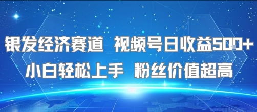 银发经济赛道 视频号日收益5张+ 小白轻松上手 粉丝价值超高