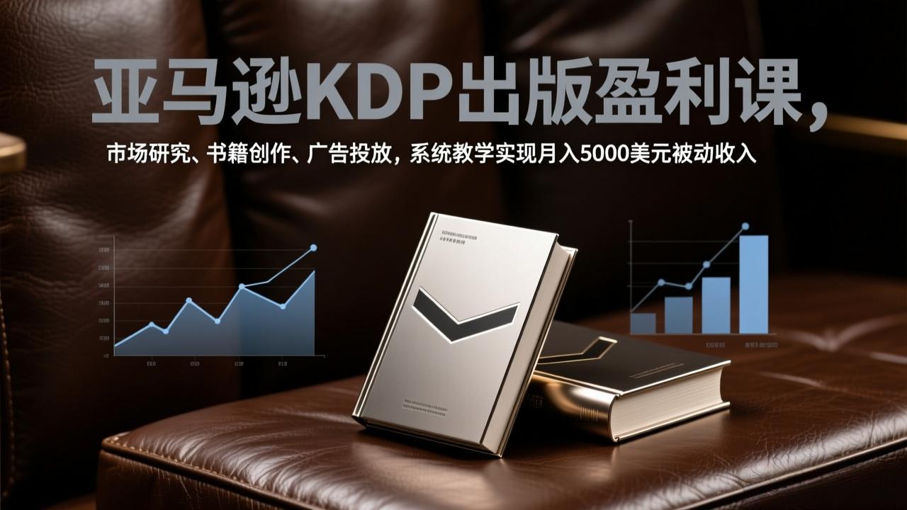 亚马逊KDP出版盈利课,市场研究、书籍创作、广告投放,系统教学实现月入5000美元被动收入-777网创网