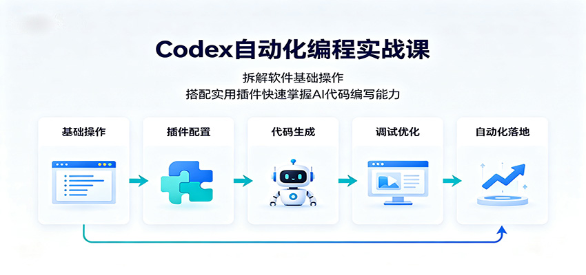 Codex自动化编程实战课：拆解软件基础操作，搭配实用插件快速掌握AI代码编写能力-777网创网