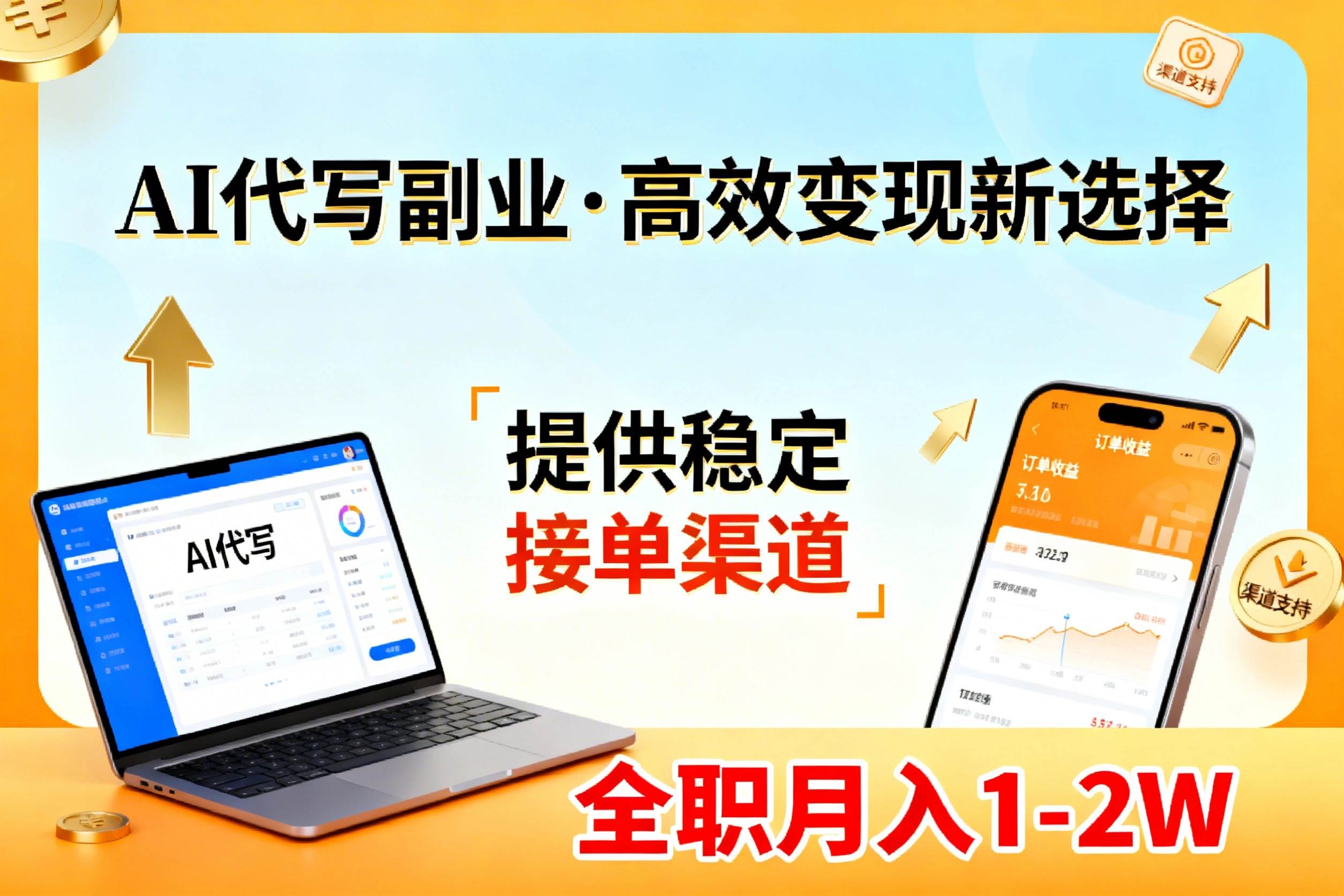 (17446期)AI代写副业,高效变现,提供渠道,永不失业副业兼职 全职月入1-2W【SOP手册】-777网创网