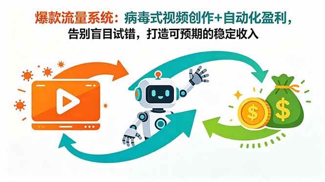 （18882期）爆款流量系统：病毒式视频创作+自动化盈利，告别盲目试错，打造可预期的稳定收入-777网创网