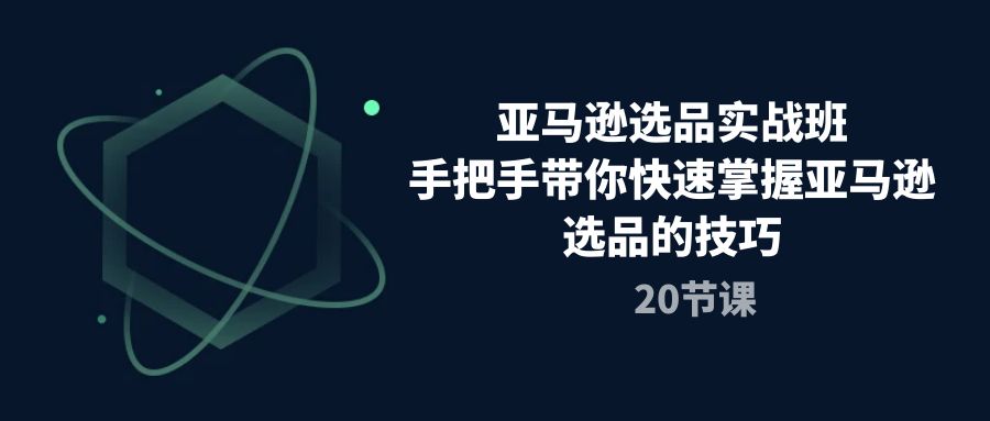 （10533期）亚马逊选品实战班，手把手带你快速掌握亚马逊选品的技巧（20节课）-777网创网