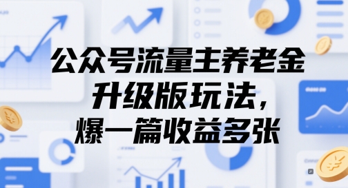 公众号流量主养老金升级版玩法,爆一篇收益多张-777网创网