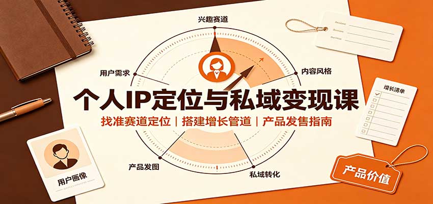 个人IP定位与私域变现课：找准赛道定位，搭建增长管道，产品发售指南-777网创网