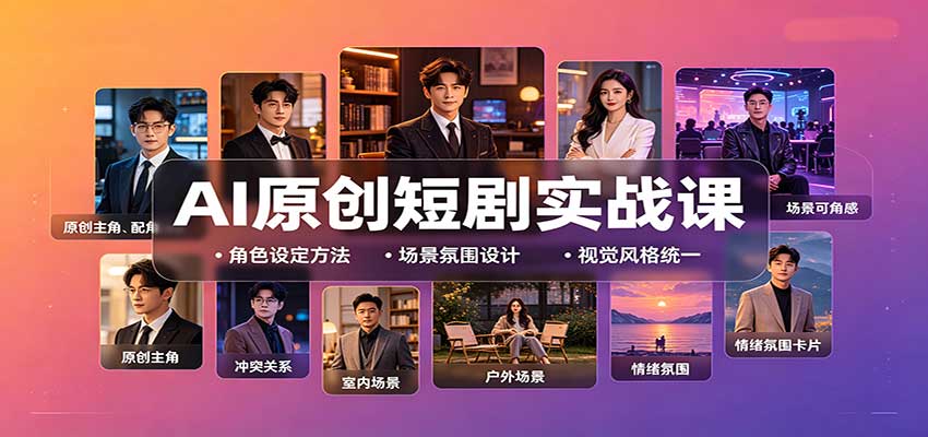 AI原创短剧实战课：从零搭建短剧创作全流程，批量产出可上线剧本-777网创网