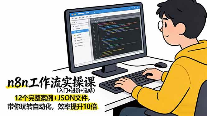 (17615期)n8n工作流实操课(入门+进阶+选修)12个完整案例+JSON文件,带你玩转自动化,效率提升10倍 (17615期)n8n工作流实操课(入门+进阶+选修)12个完整案例+JSON文件,带你玩转自动化,效率提升10倍