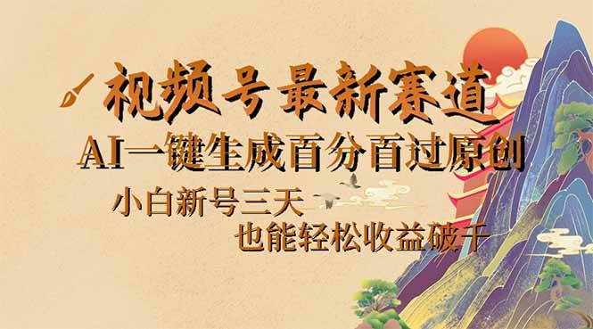 （14363期）视频号最新爆火赛道，AI一键生成百分百过原创，小白新号三天，也能轻松…-777网创网