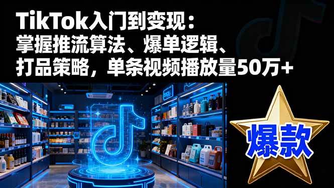 （16367期）TikTok入门到变现：掌握推流算法、爆单逻辑、打品策略，单条视频播放量50w-777网创网
