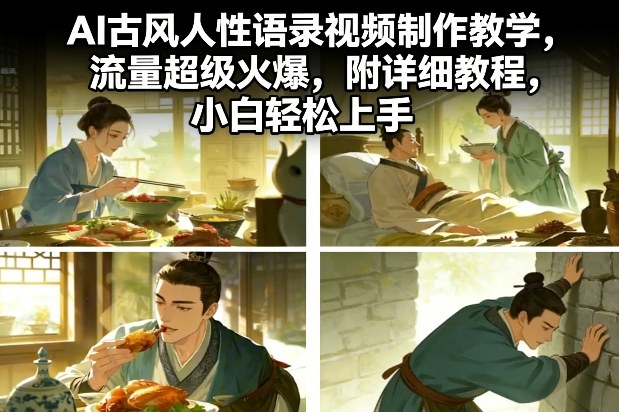 AI古风人性语录视频制作教学，流量超级火爆，附详细教程，小白轻松上手-777网创网