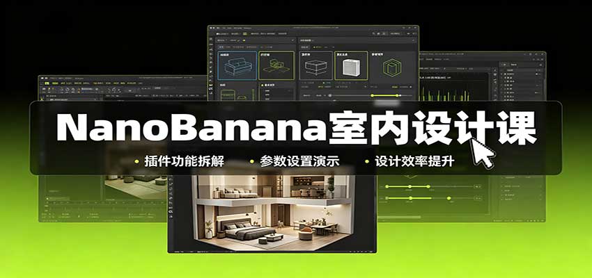 NanoBanana室内设计课：无限画布配置，插件实操，生图改图视频制作-777网创网