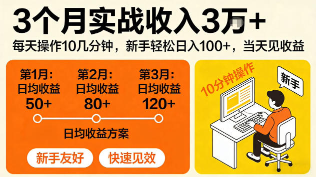 3个月实战收入3W＋，每天操作10几分钟，当天见收益【揭秘】-777网创网