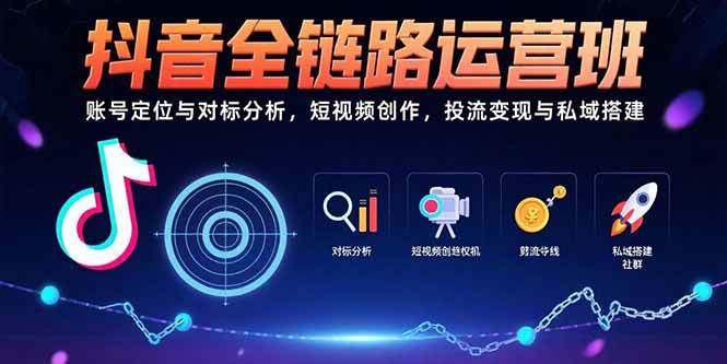 （15525期）抖音全链路运营班：账号定位与对标分析，短视频创作，投流变现与私域搭建-777网创网