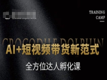 AI+短视频带货新范式，全方位达人孵化课-777网创网