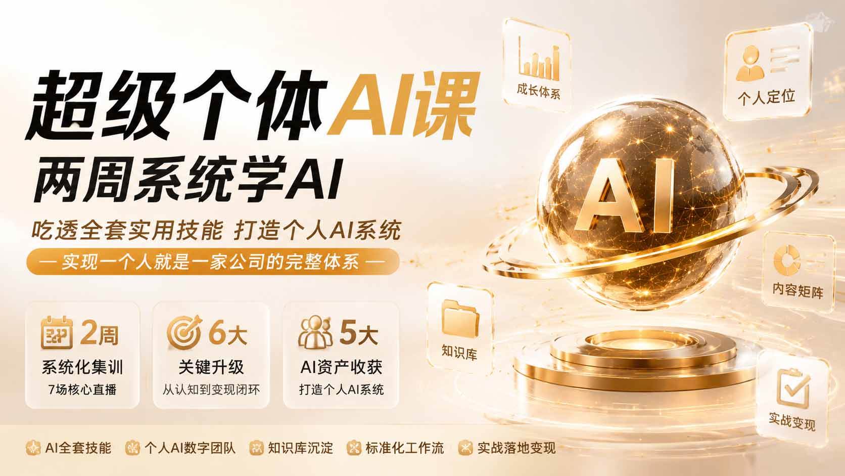 (19741期)超级个体AI课 两周系统学AI;吃透全套实用技能打造个人AI系统,实现一个人就是一家公司的完整体系(更新第七讲) (19741期)超级个体AI课 两周系统学AI;吃透全套实用技能打造个人AI系统,实现一个人就是一家公司的完整体系(更新第七讲)