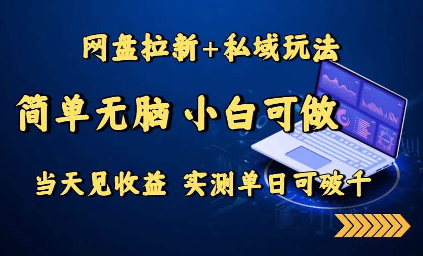 (15744期)网盘拉新+私域玩法,简单无脑,小白可做,当天见收益,实测单日可破千-777网创网