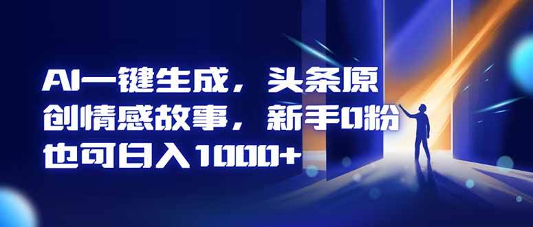 (16581期)AI一键生成,头条原创情感故事,新手0粉也可日入1000+ (16581期)AI一键生成,头条原创情感故事,新手0粉也可日入1000+