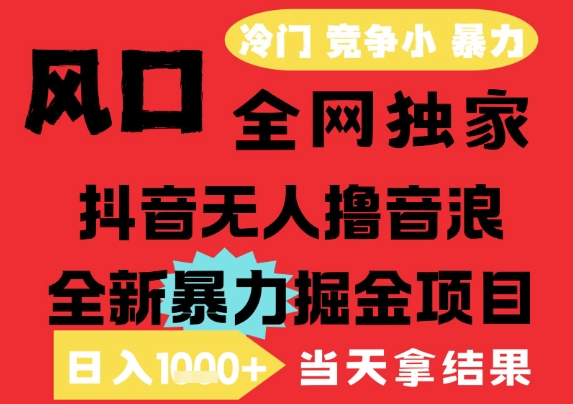 25年6月高爆抖音无人直播最新撸音浪掘金项目,解放双手小白可做,无脑日入1k+,门槛低【揭秘】