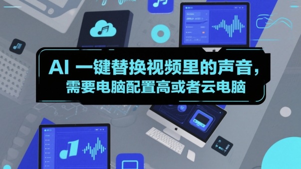AI一键替换视频里的声音，需要电脑配置高或者云电脑-777网创网