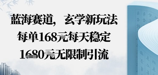 蓝海赛道，玄学新玩法每单168米，每天稳定多张收益，无限制引流可以过豆荚玩法-777网创网