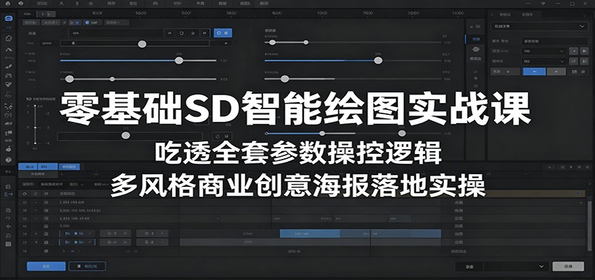 零基础SD智能绘图实战课：吃透全套参数操控逻辑，多风格商业创意海报落地实操-777网创网