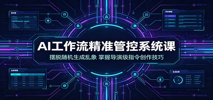 AI工作流精准管控系统课：摆脱随机生成乱象，掌握导演级指令创作技巧-777网创网