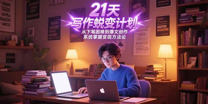 (15204期)21天写作蜕变计划,从下笔困难到爆文创作,系统掌握变现方法论-777网创网