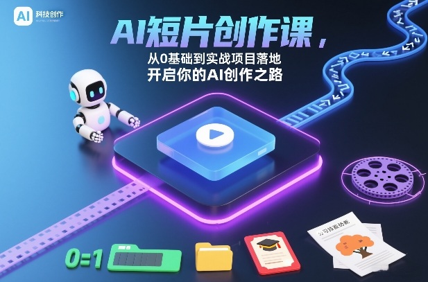 AI短片创作课,从0基础到实战项目落地,开启你的AI创作之路(更新0411)-777网创网