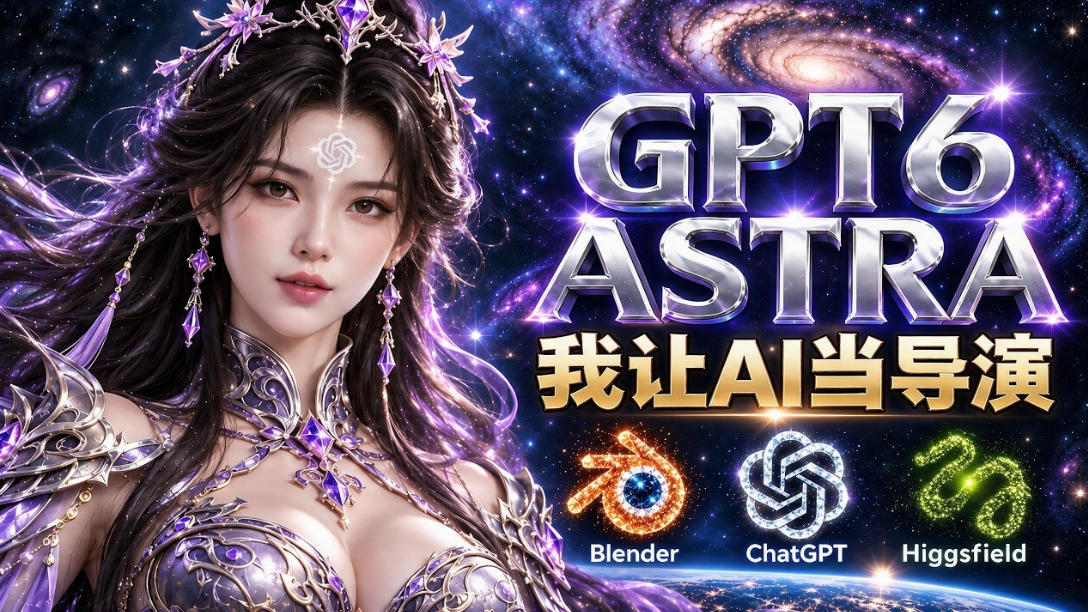 让GPT-6 Astra当导演!Higgsfield和Blender实战打造30秒玄幻精准运镜短片!-777网创网