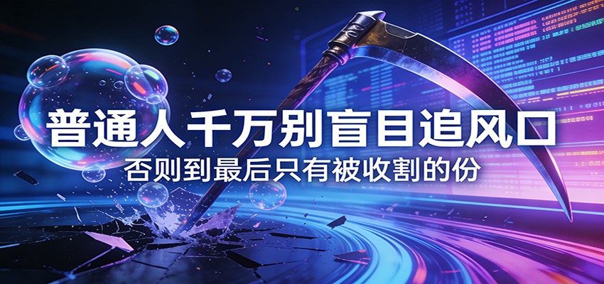 付费文章《通人千万别盲目追风口》否则到最后只有被收割的份-777网创网