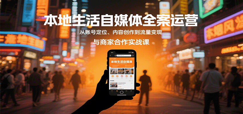 本地生活自媒体全案运营，从账号定位、内容创作到流量变现与商家合作实战课-777网创网