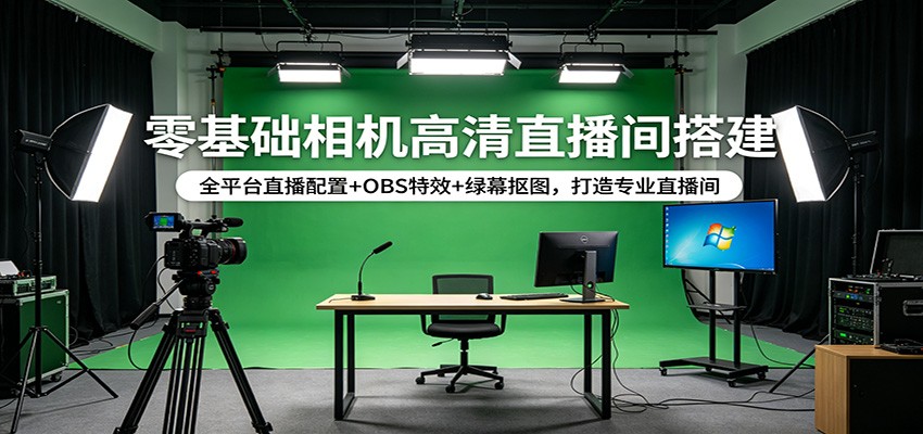 零基础相机高清直播间搭建：全平台直播配置+OBS特效+绿幕抠图，打造专业直播间-777网创网