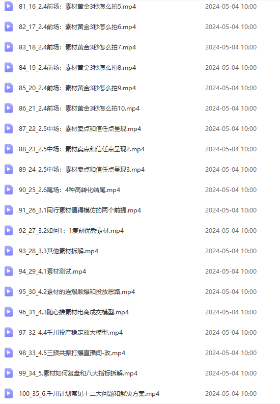 （10297期）2024单品正价起号，直播素材投流选品：选品课+投流课+素材课+卡首屏/100节-777网创网