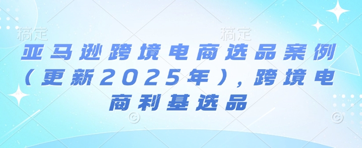 亚马逊跨境电商选品案例(更新2025年7月),跨境电商利基选品