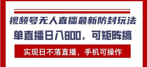 （13377期）视频号无人直播最新防封玩法，实现日不落直播，手机可操作，单直播日入…-777网创网
