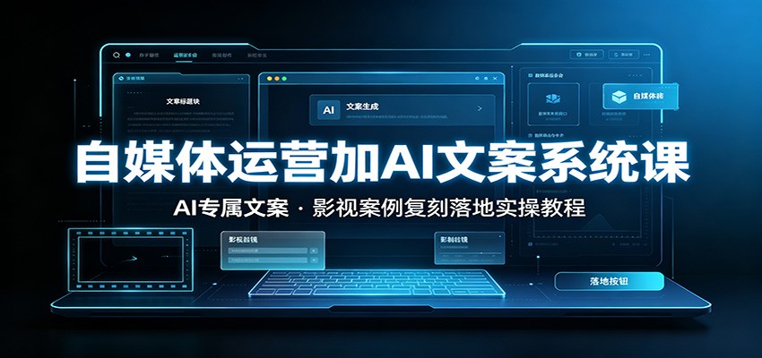 自媒体运营加AI文案系统课：：AI专属文案，影视案例复刻落地实操教程-777网创网
